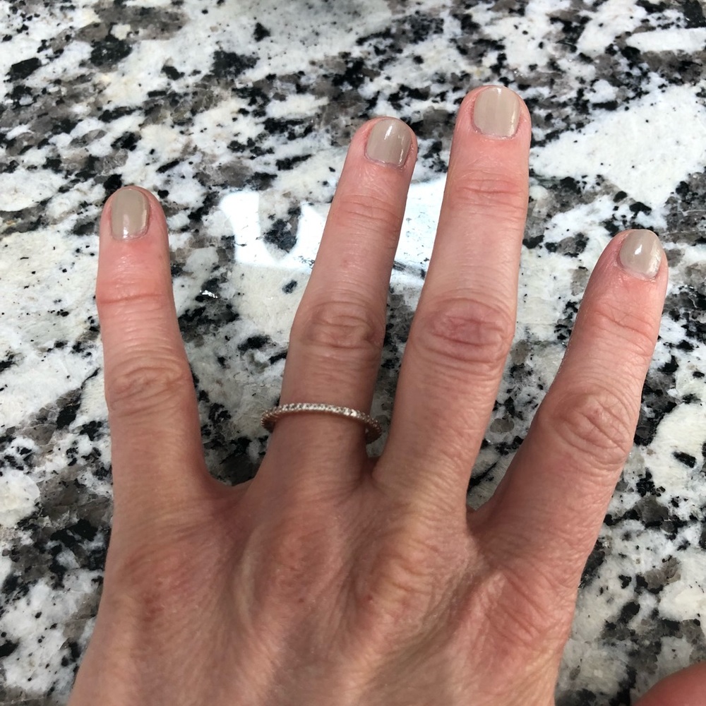 CZ Sterling Rose Gold Eternity Wedding Band